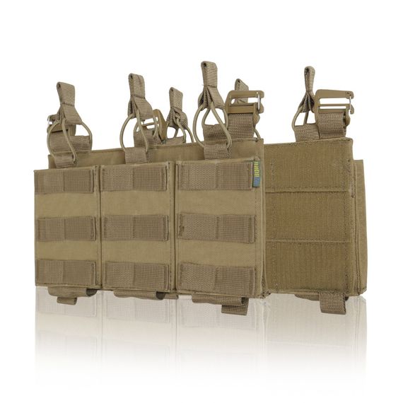 Съемная передняя панель к плитоноске с подсумками под 3 магазина койот