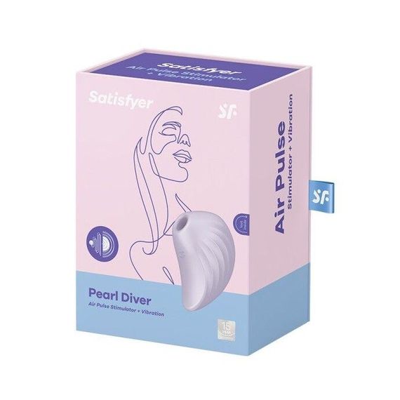 Вакуумний кліторальний стимулятор з вібрацією Satisfyer Pearl Diver, Фіолетовий – Інноваційна насолода для найвищих відчуттів | Зображення 5