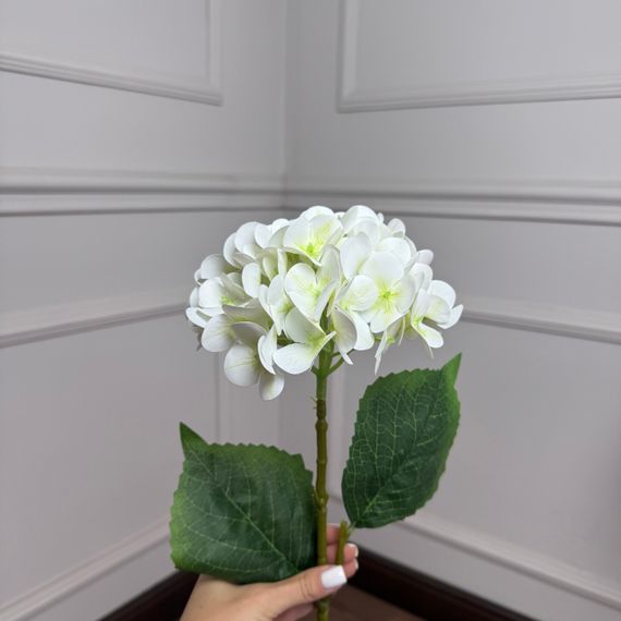 Гортензія штучна латексна h=70см. d=17 cm 1шт. Колір: білий | Зображення 1