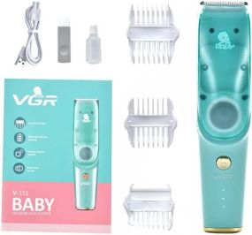 Бесшумная машинка для стрижки детей и младенцев VGR Baby V-151, Беспроводной триммер 3 насадки с вытяжкой