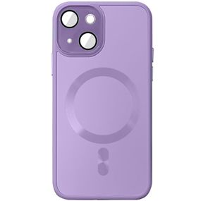 Чехол TPU+Glass Sapphire Midnight with MagSafe для Apple iPhone 14 (6.1") Сиреневый / Lilac
