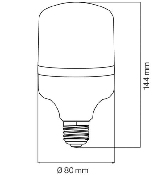 Лампа T80 20W E27 6400К 175-250V LED Лезард | Зображення 1