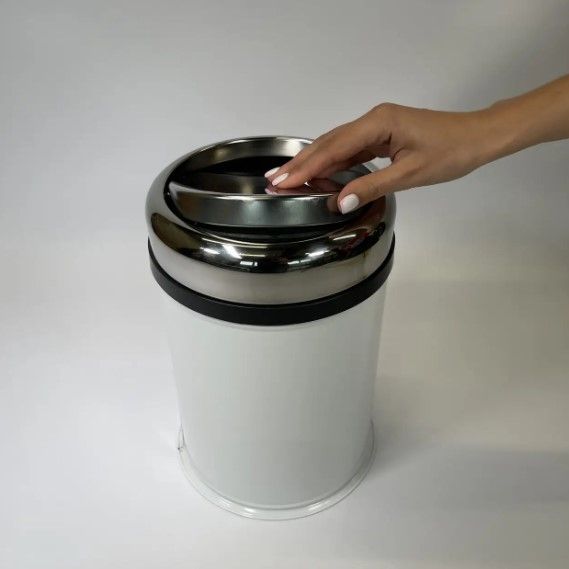 Відро для сміття Maxiflow 8 літрів з кришкою біле 4513.0000B.101.08 | Зображення 3