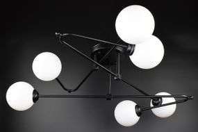 Люстра стельова на 6 лампочок 26960 Чорний 18х90х90 см.