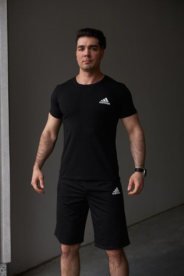 Комплект чоловічий Adidas: футболка чорна + шорти чорні (9445815181) | Зображення 2