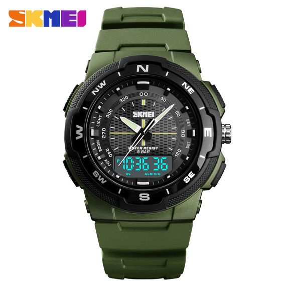 Чоловічий годинник Skmei 1454AG Army Green | Зображення 1