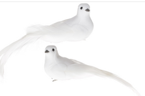 Декоративний птах на кліпсі 18см 2 види колір - білий BONA DI