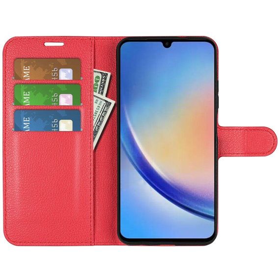 Чохол книжка з кишенями для карт на Samsung Galaxy A54 колір Червоний | Зображення 1