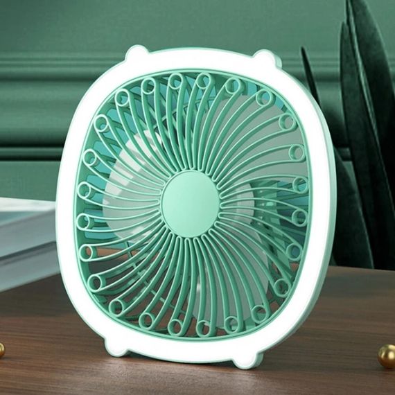 Портативний вентилятор акумуляторний із кільцевою лампою Breeze Silent Fan бездротовий, 3 режими, регулювання | Зображення 1