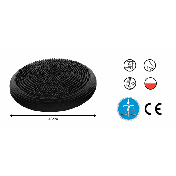 Балансувальна подушка-диск 4FIZJO MED+ 33 см (сенсомоторна) масажна Black 4FJ0051 (P-5907739310149) | Зображення 7