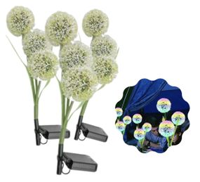 Фонарь Светильник Для Сада 3 Ветки 9 Цветочков LED Лампочки Декоративные Водонепроницаемые IPX5 Для Клумбы на Дачу 2в1 на