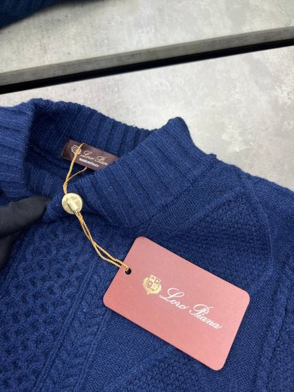 Светр Loro Piana синього кольору з імітацією в'язання sg288 | Зображення 2