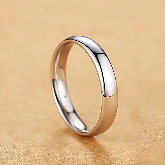 Серебристое обручальное кольцо из титановой стали 4 мм Liresmina Jewelry размер 19 | Зображення 3