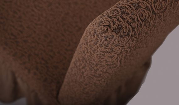 Жаккардовые чехлы на стулья с оборкой Venera (натяжные) набор 6-шт 05-402 Темно-коричневый | Зображення 6