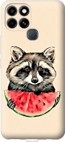 Чехол на Infinix Smart 6 Енотик с арбузом "4605u-2758-17620"