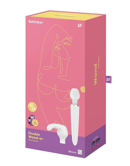 Смарт вибромассажер со сменной головкой Satisfyer Double Wand-er | Зображення 5