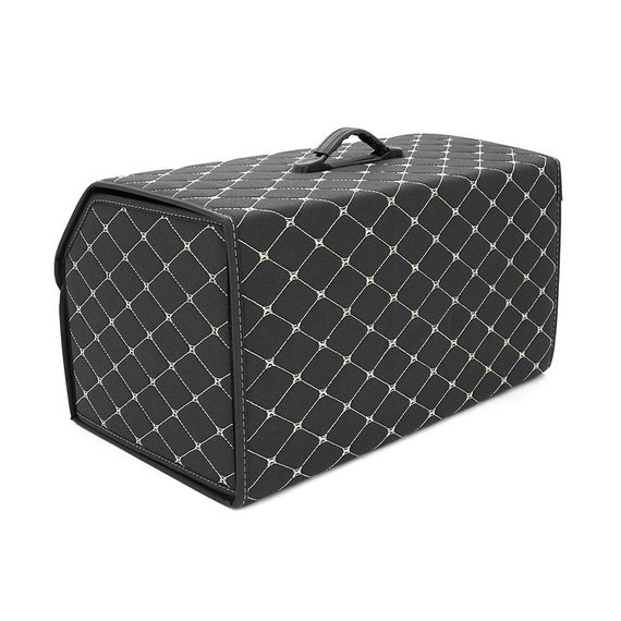 Складной кожаный автомобильный органайзер 540x320x300, Black-Gold | Зображення 3