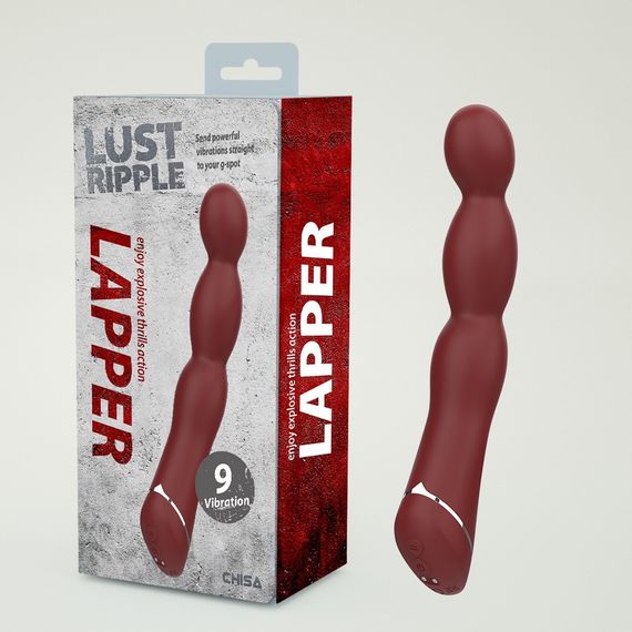 Класичний вібратор гнучкий Chisa Lust Ripple Lapper, бордовий sexstyle