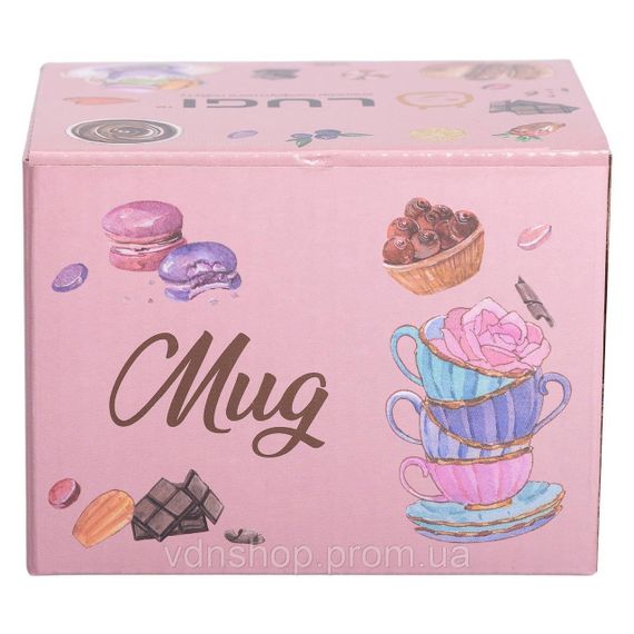 Кружка порцелянова 350 (мл) для кави та чаю Рожева RX-N240126P | Зображення 4