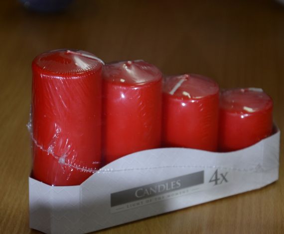 Набір свічок 4 шт. циліндр Bispol AURA Candles Червоні (sw50/4-030) | Зображення 5
