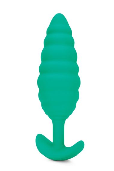 Анальна пробка з вібрацією, рельєфна B-VIBE-TEXTURE PLUG TWIST, зелена Sex Aura | Зображення 2
