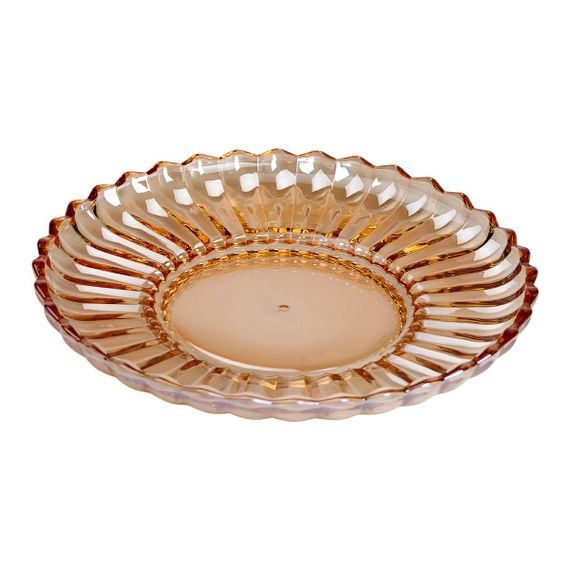 Блюдо сервировочное Ø 28 стеклянное прозрачное для подачи закусок, десертов, фруктов HP-YH-52