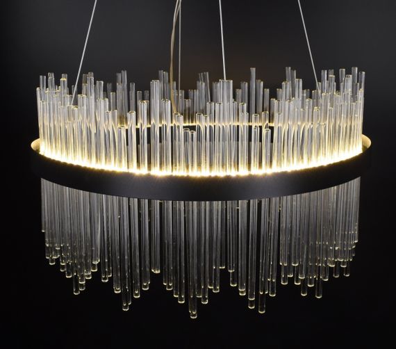 Люстра світлодіодна підвісна LED світильник для квартири на стелю лед 26920 Чорний 50-180х60х60 см. | Зображення 8