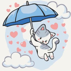 Картина на полотні "Котик літає" Bambi 15567 30х30