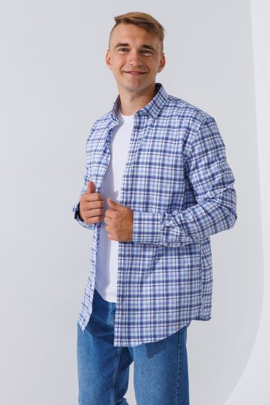 Сорочка з візерунком чоловіча Nacar 1166 4XL Блакитний (2000990633019D) shop (2000990633019)