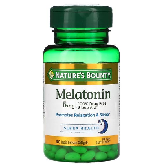 Мелатонін для сну Nature's Bounty Melatonin 5 mg 90 Caps