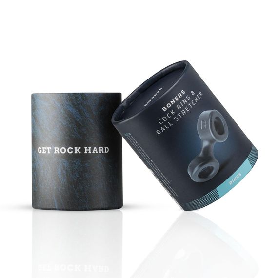 Ерекційне кільце Boners Cock Ring And Ball Stretcher — Grey sexstyle | Зображення 1