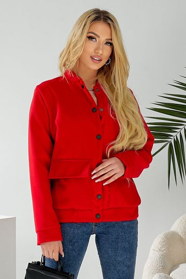 Бомбер женский искусственный кашемир, цвет красный, 257R325 | Зображення 6