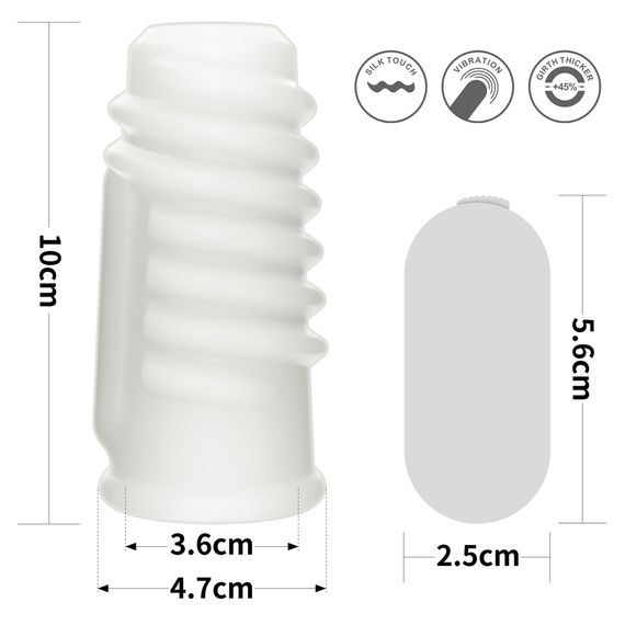 Насадка на член - Vibrating Spiral Knights Ring White | Зображення 4