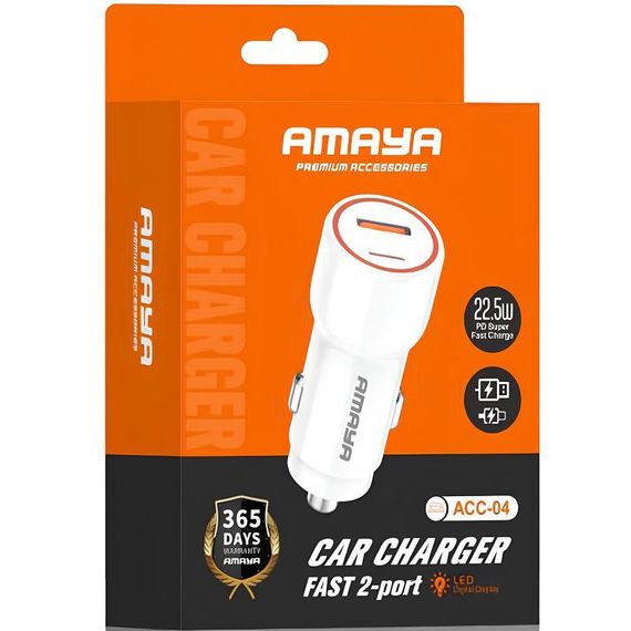 АЗУ Amaya ACC-04 PD22.5W+QC3.0 (1USB-A/1C) White | Зображення 1