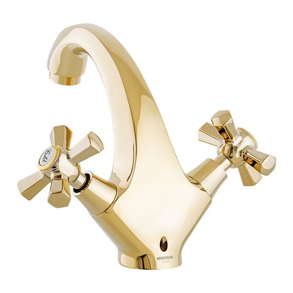 Смеситель для умывальника Mixxus Premium Retro Gold-161 (MI5848) | Зображення 1