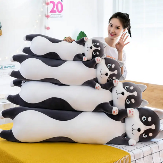 Велика м'яка іграшка Хаскі 150 см, іграшка-обіймашка Хаскі Батон, подушка-антистрес | Зображення 5