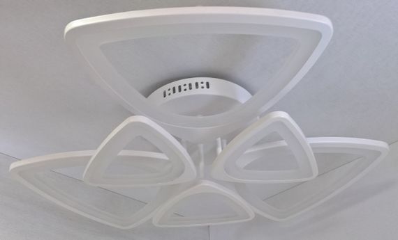 Люстра світлодіодна стельова LED світильник для квартири на стелю лед з пультом 25597 Білий 14х67х67 см. | Зображення 4