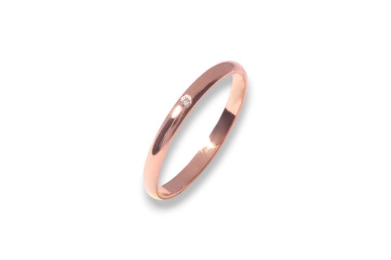 Женское обручальное кольцо из красного золота с бриллиантом К-0515 16.5