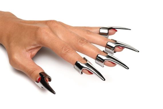 Набір кілець із кігтями Master Series Five-Piece Sensation Claw Rings — Silver Sex Aura