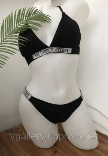 Жіночий комплект нижньої білизни Victoria`s Secret із стрейч-бавовни зі стразами | Зображення 5