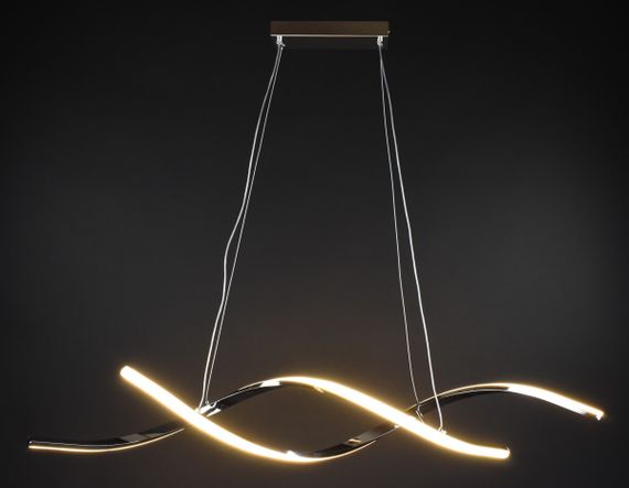 Люстра світлодіодна підвісна LED світильник для квартири на стелю лед 27455 Хром 25-100х14х120 см. | Зображення 7