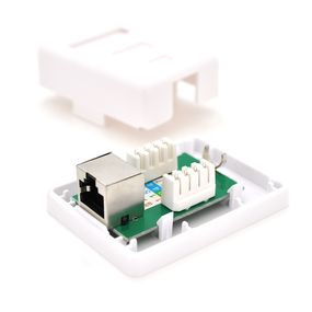 Розетка RITAR FTP 8P8C RJ45 1 порт Cat-6,  накладна біла Q500