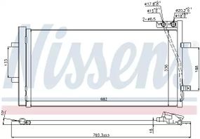 Радіатор, конденсор кондиціонера AUDI Q3, NISSENS (940255)