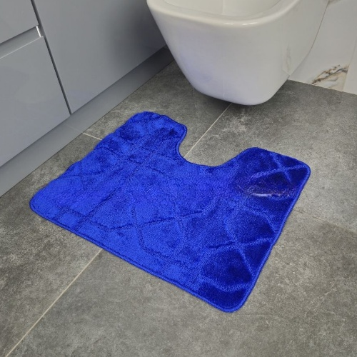 АКЦІЯ Набір килимків для ванної 2шт 50*60см+60*100см Геометрія Standard синій + Фіранка PEVA Дариана | Зображення 7