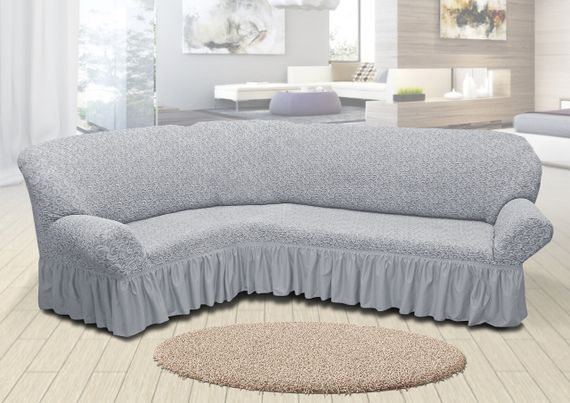 Жакардовий чохол на кутовий диван зі спідницею | Зображення 7