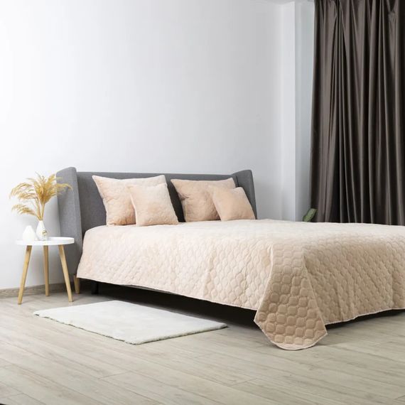 Покрывало евро макси ТЕП Velour Ромб круглый 4-00518-28761 180х240 см персиковое | Зображення 2