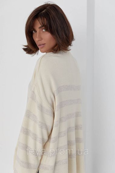 Кофта жіноча oversize в смужку колір кремовий FL_000535 | Зображення 1