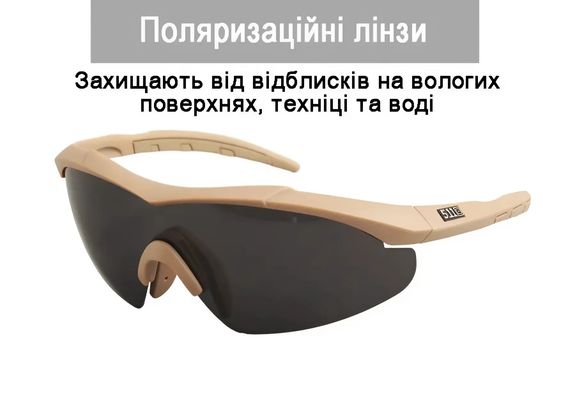 ТАКТИЧНІ ОКУЛЯРИ 5.11 AILERON SHIELD З 3 ЛІНЗАМИ, Чорний | Зображення 7