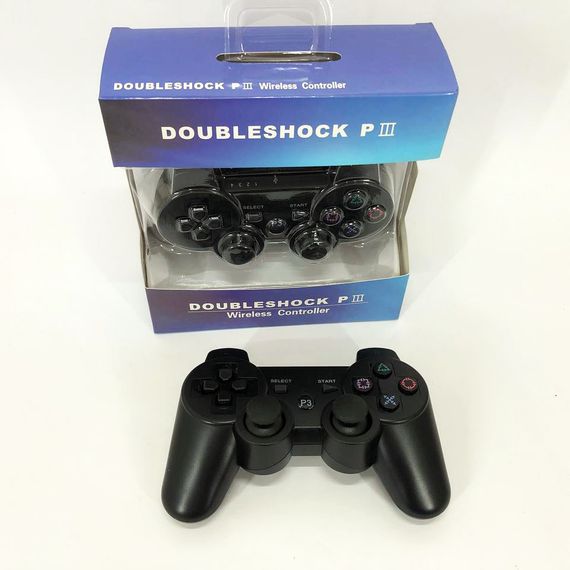 Игровой беспроводной геймпад Doubleshock PS3/PC аккумуляторный джойстик с функцией вибрации. Цвет: черный | Зображення 7