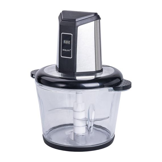 Чоппер измельчитель 800 Вт 4 лезвия с чашей на 2,5 литра 2 скорости мясорубка Sokany SK-06023 | Зображення 2